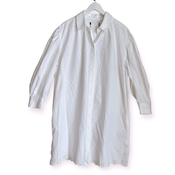 MAX MARA Corinto Linen Blend White Button Down Belted Shirt Dress Size L NEW - Picture 6 of 16